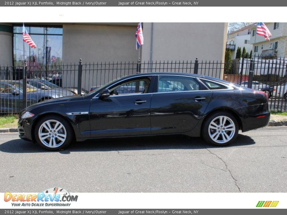 2012 Jaguar XJ XJL Portfolio Midnight Black / Ivory/Oyster Photo #3