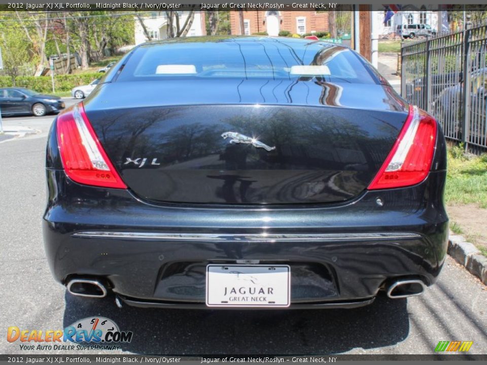2012 Jaguar XJ XJL Portfolio Midnight Black / Ivory/Oyster Photo #5