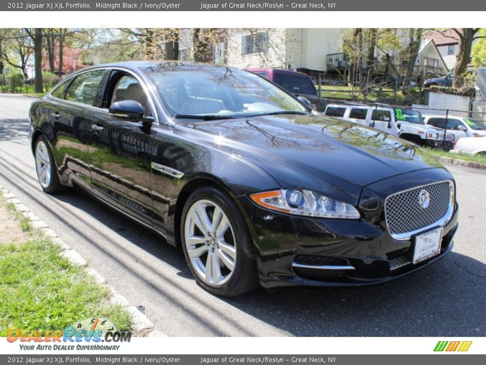 2012 Jaguar XJ XJL Portfolio Midnight Black / Ivory/Oyster Photo #7