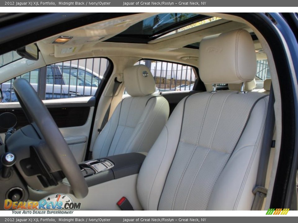 2012 Jaguar XJ XJL Portfolio Midnight Black / Ivory/Oyster Photo #20