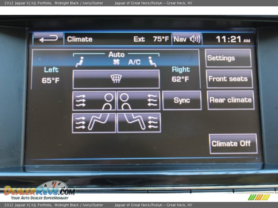 2012 Jaguar XJ XJL Portfolio Midnight Black / Ivory/Oyster Photo #25