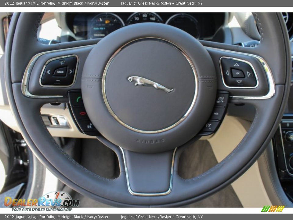 2012 Jaguar XJ XJL Portfolio Midnight Black / Ivory/Oyster Photo #27