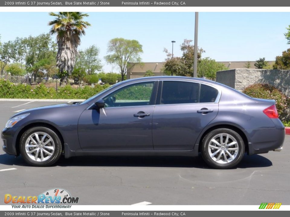2009 Infiniti G 37 Journey Sedan Blue Slate Metallic / Stone Photo #4