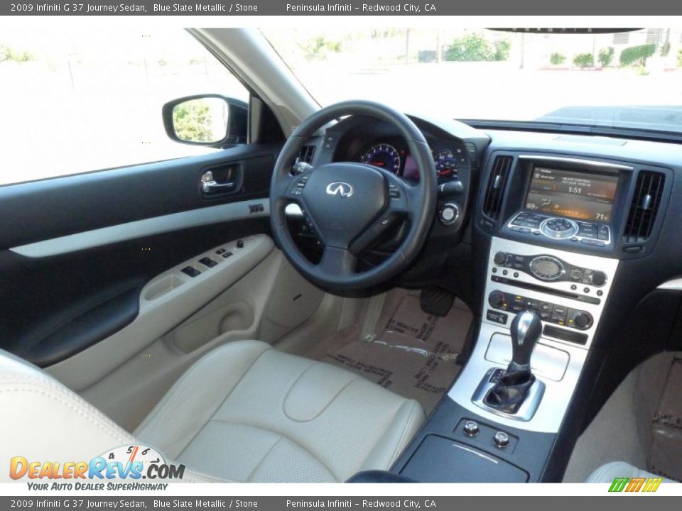 2009 Infiniti G 37 Journey Sedan Blue Slate Metallic / Stone Photo #11