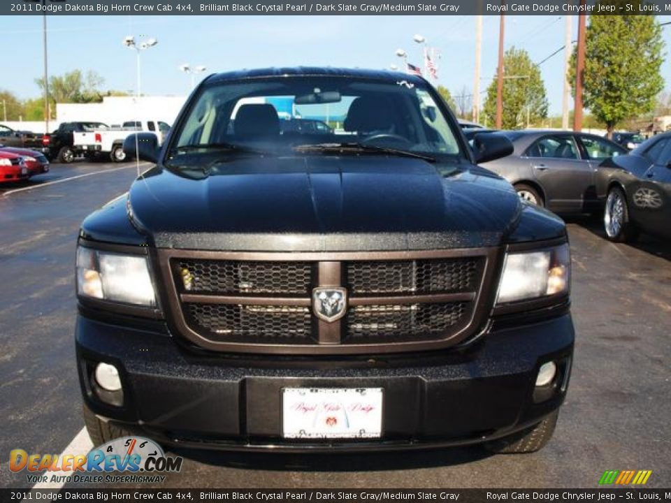 2011 Dodge Dakota Big Horn Crew Cab 4x4 Brilliant Black Crystal Pearl / Dark Slate Gray/Medium Slate Gray Photo #6