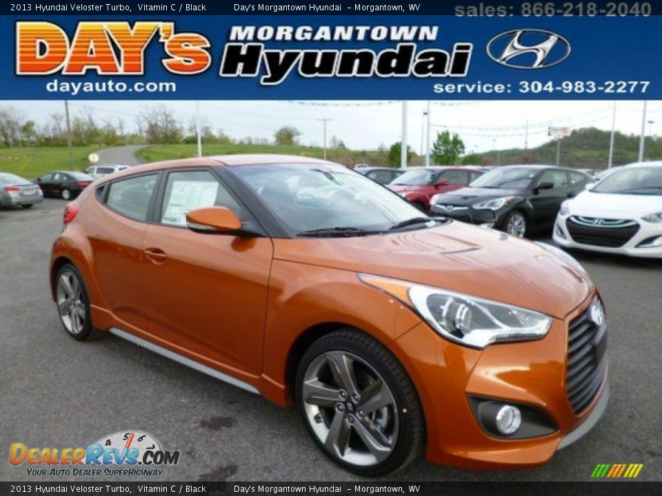 2013 Hyundai Veloster Turbo Vitamin C / Black Photo #1