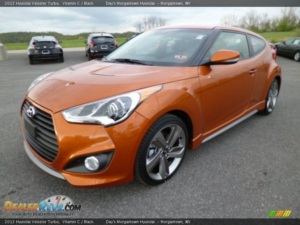 2013 Hyundai Veloster Turbo Vitamin C / Black Photo #3
