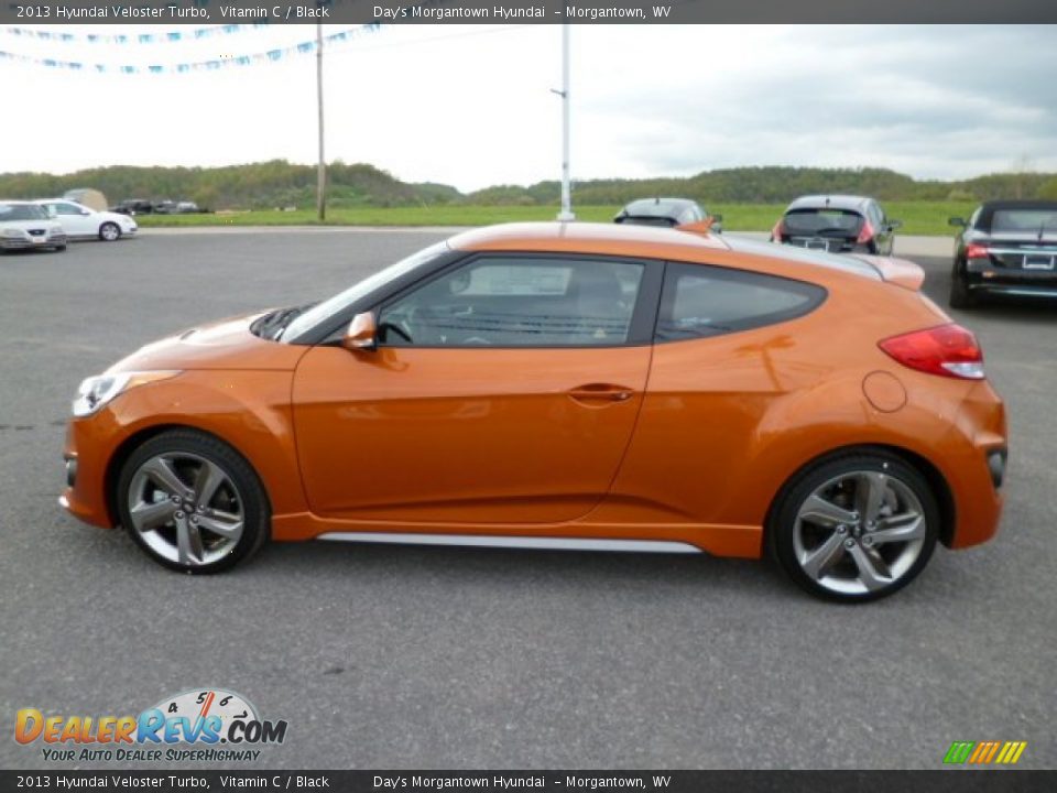2013 Hyundai Veloster Turbo Vitamin C / Black Photo #4