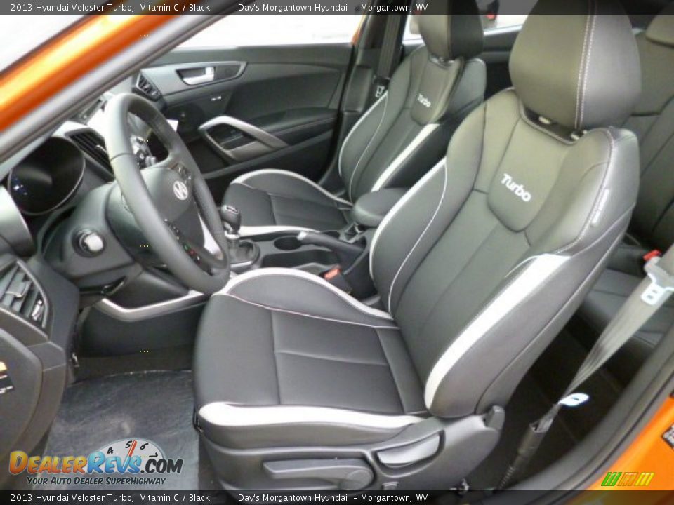 2013 Hyundai Veloster Turbo Vitamin C / Black Photo #14