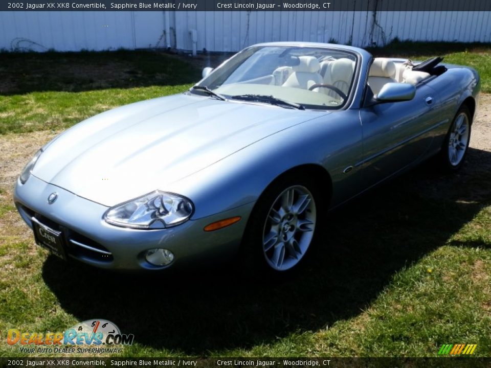 2002 Jaguar XK XK8 Convertible Sapphire Blue Metallic / Ivory Photo #1
