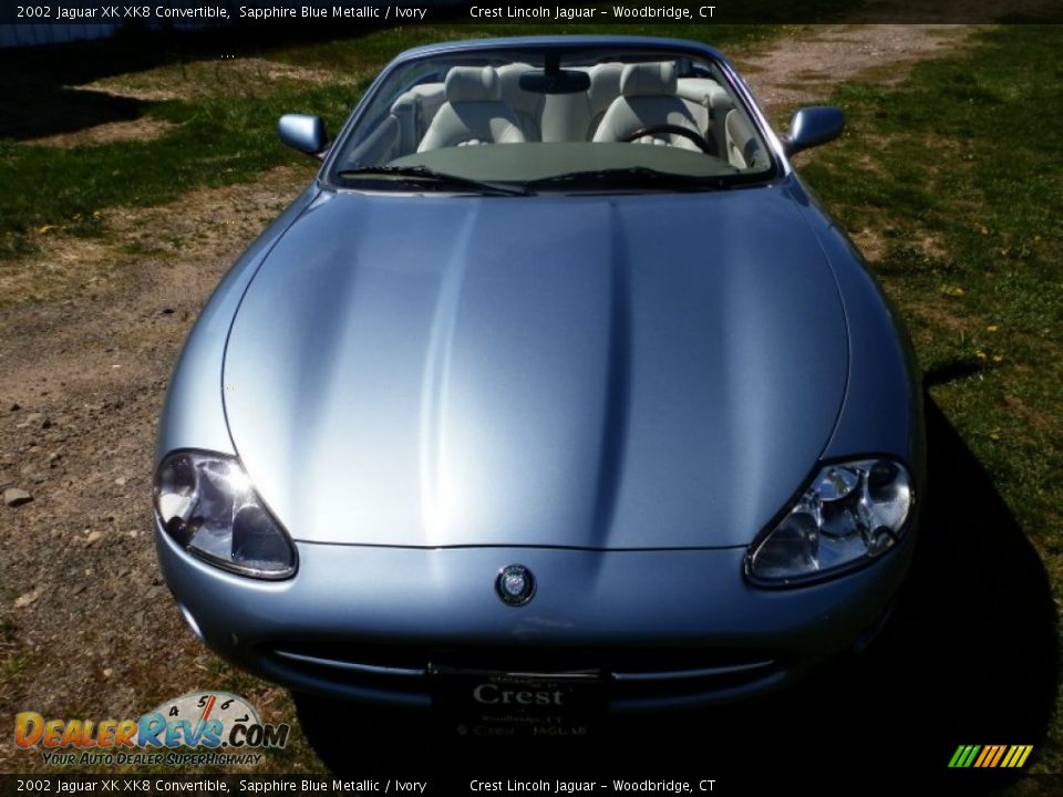 2002 Jaguar XK XK8 Convertible Sapphire Blue Metallic / Ivory Photo #2