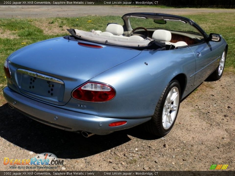 2002 Jaguar XK XK8 Convertible Sapphire Blue Metallic / Ivory Photo #4