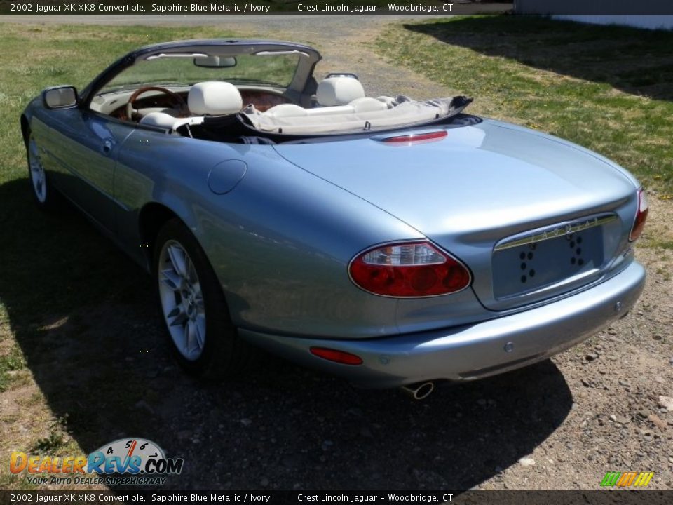 2002 Jaguar XK XK8 Convertible Sapphire Blue Metallic / Ivory Photo #6