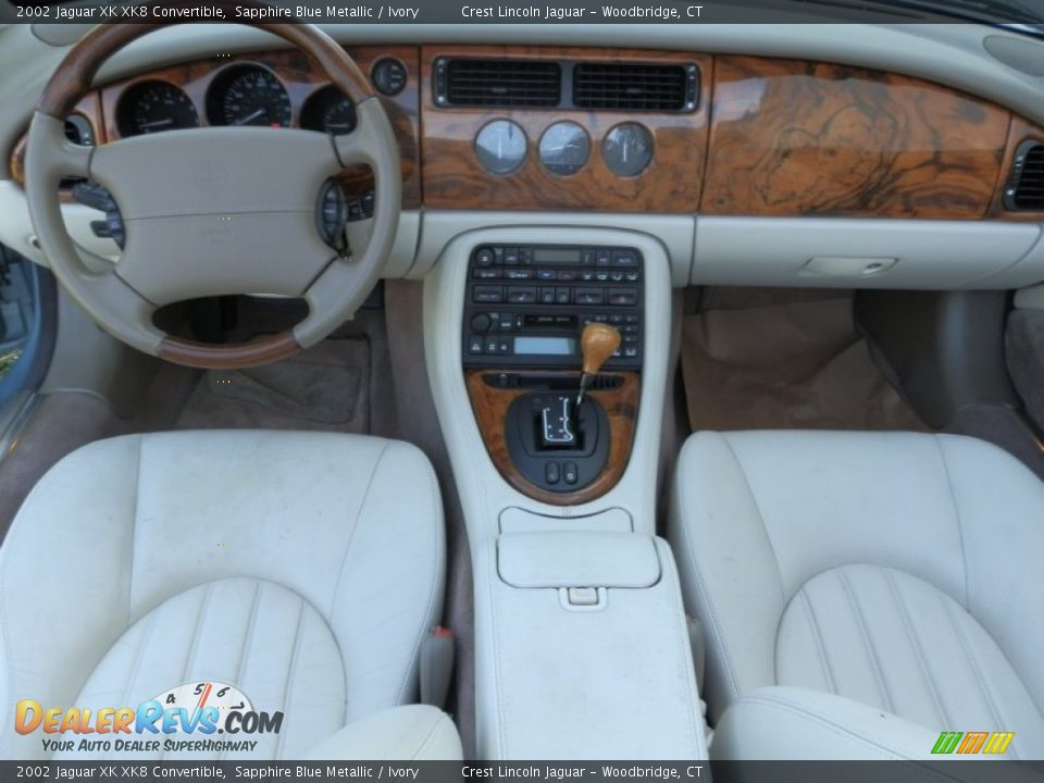 2002 Jaguar XK XK8 Convertible Sapphire Blue Metallic / Ivory Photo #9