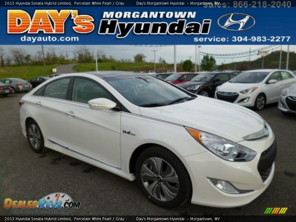 2013 Hyundai Sonata Hybrid Limited Porcelain White Pearl / Gray Photo #1