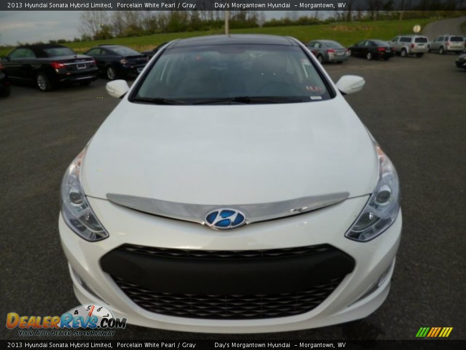 2013 Hyundai Sonata Hybrid Limited Porcelain White Pearl / Gray Photo #2