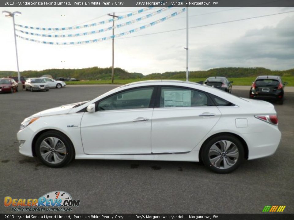 2013 Hyundai Sonata Hybrid Limited Porcelain White Pearl / Gray Photo #4