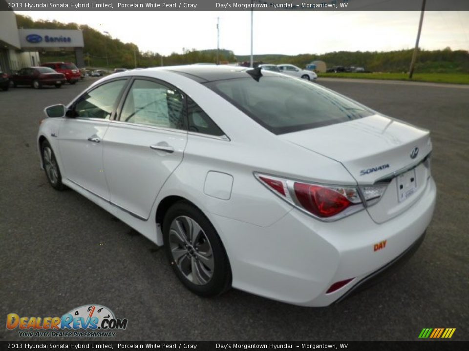 2013 Hyundai Sonata Hybrid Limited Porcelain White Pearl / Gray Photo #5