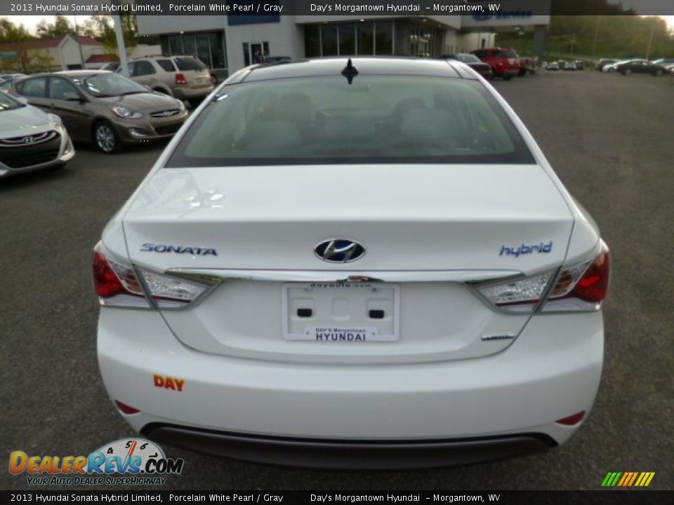 2013 Hyundai Sonata Hybrid Limited Porcelain White Pearl / Gray Photo #6