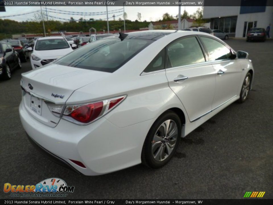 2013 Hyundai Sonata Hybrid Limited Porcelain White Pearl / Gray Photo #7