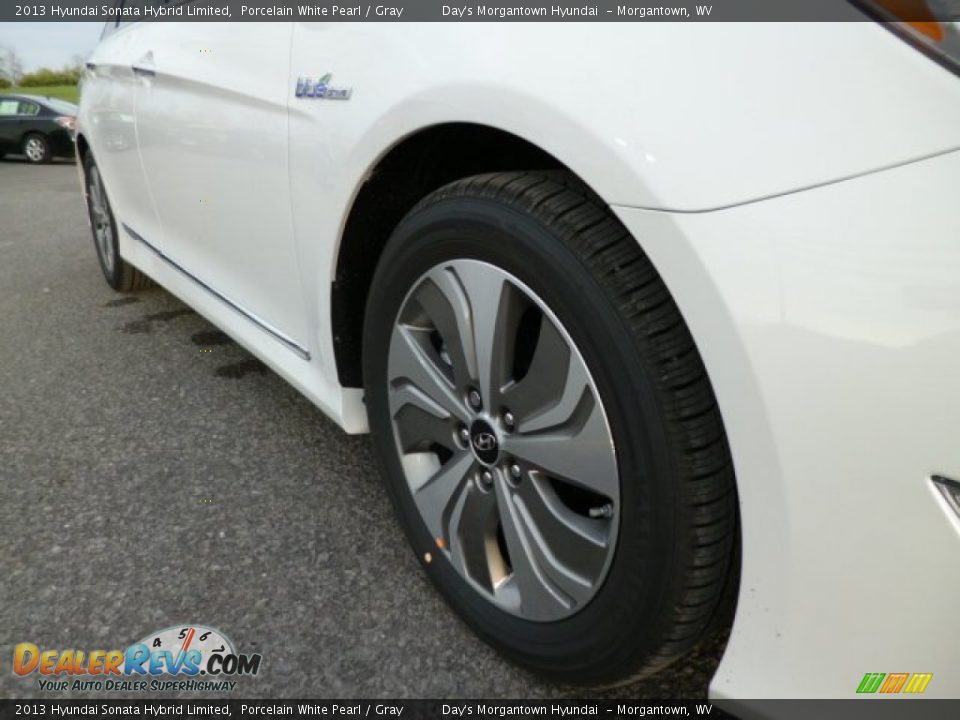 2013 Hyundai Sonata Hybrid Limited Porcelain White Pearl / Gray Photo #9