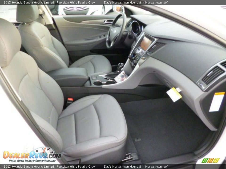 2013 Hyundai Sonata Hybrid Limited Porcelain White Pearl / Gray Photo #10