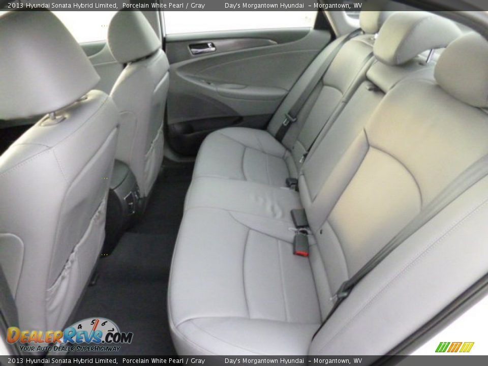 2013 Hyundai Sonata Hybrid Limited Porcelain White Pearl / Gray Photo #13