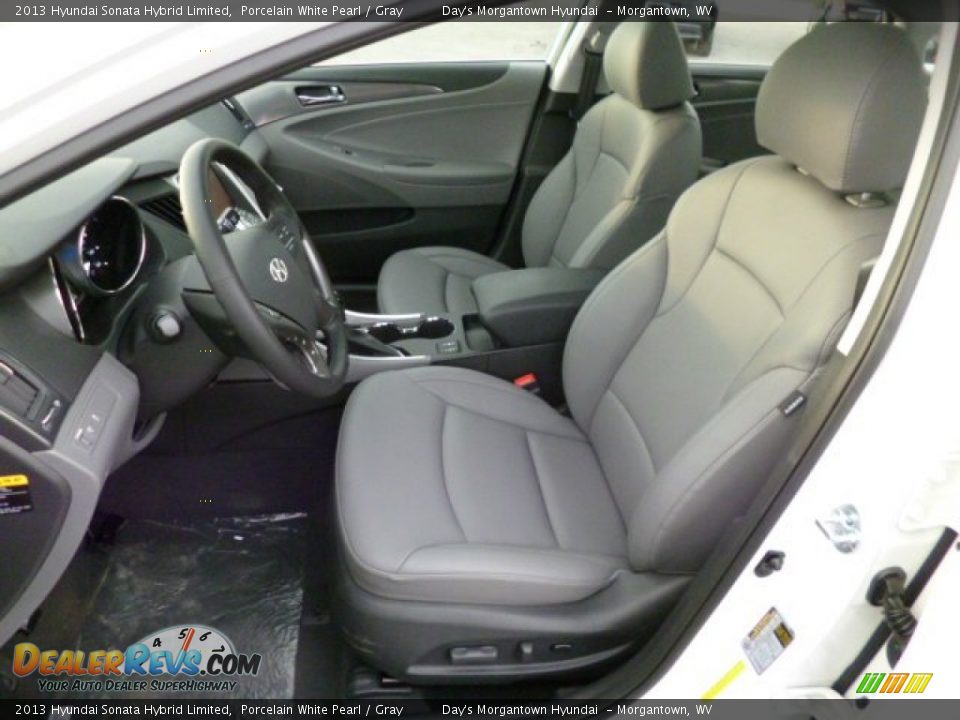 2013 Hyundai Sonata Hybrid Limited Porcelain White Pearl / Gray Photo #15