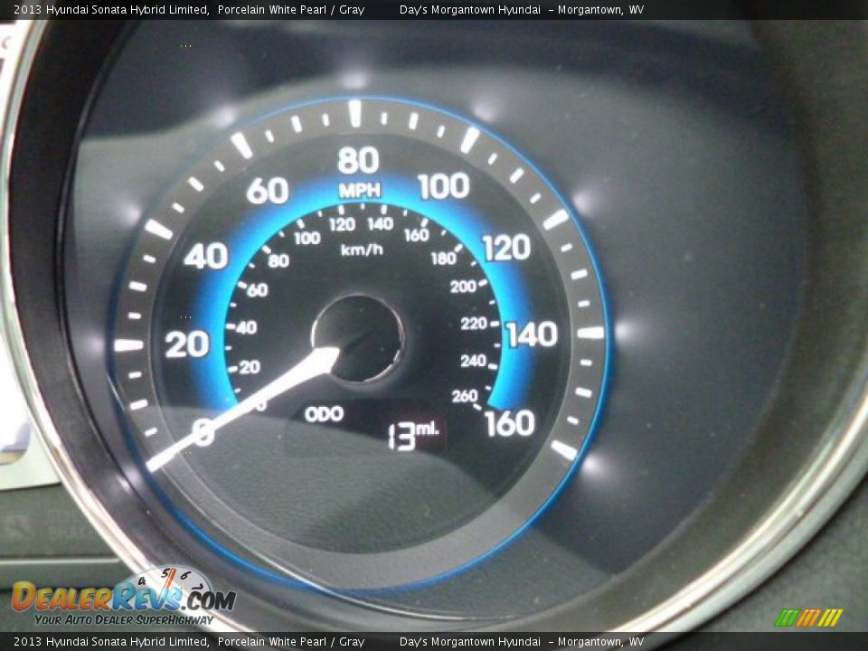 2013 Hyundai Sonata Hybrid Limited Porcelain White Pearl / Gray Photo #20