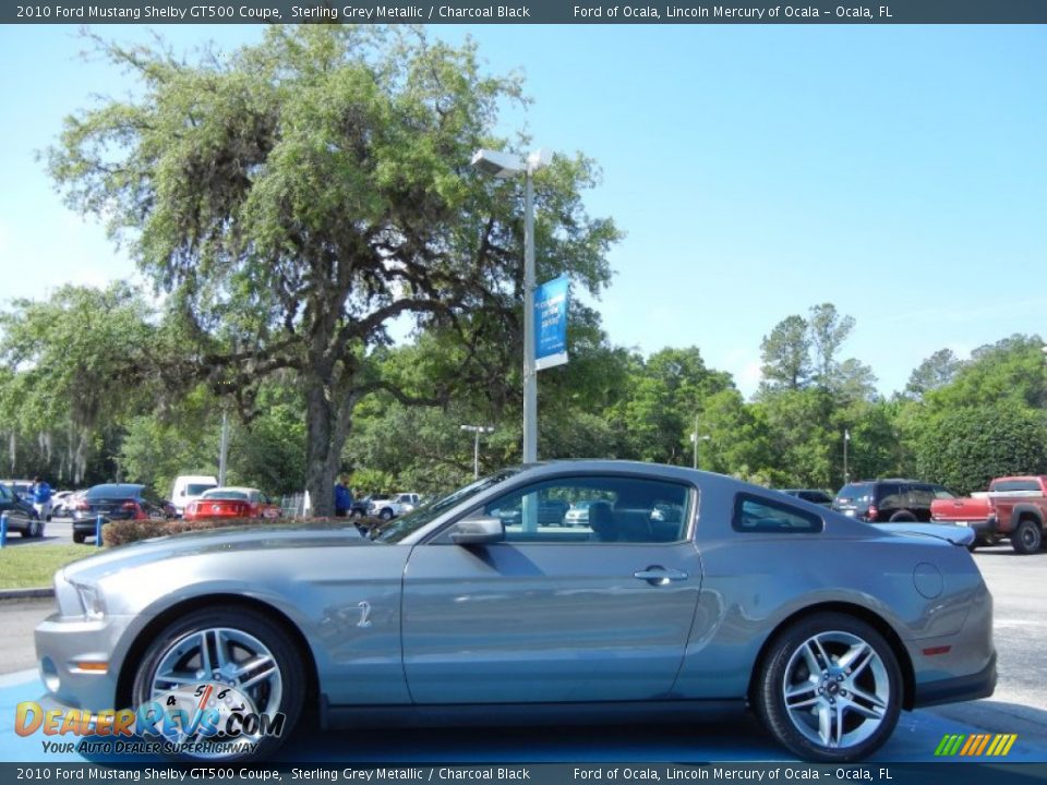 2010 Ford Mustang Shelby GT500 Coupe Sterling Grey Metallic / Charcoal Black Photo #2