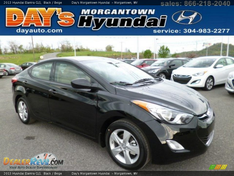 2013 Hyundai Elantra GLS Black / Beige Photo #1
