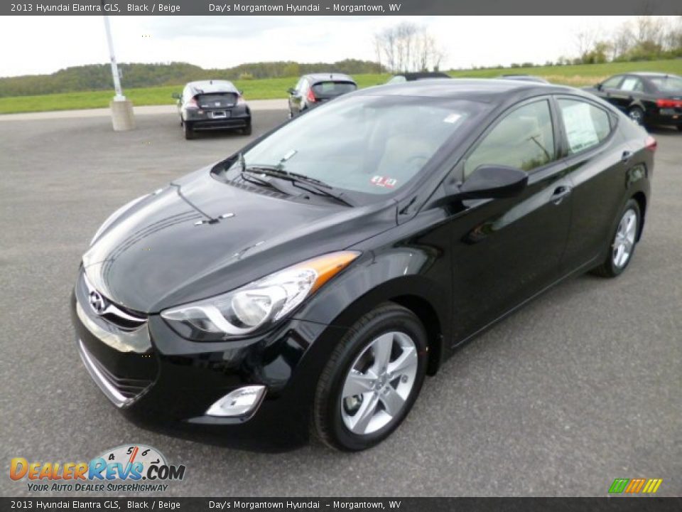 2013 Hyundai Elantra GLS Black / Beige Photo #3