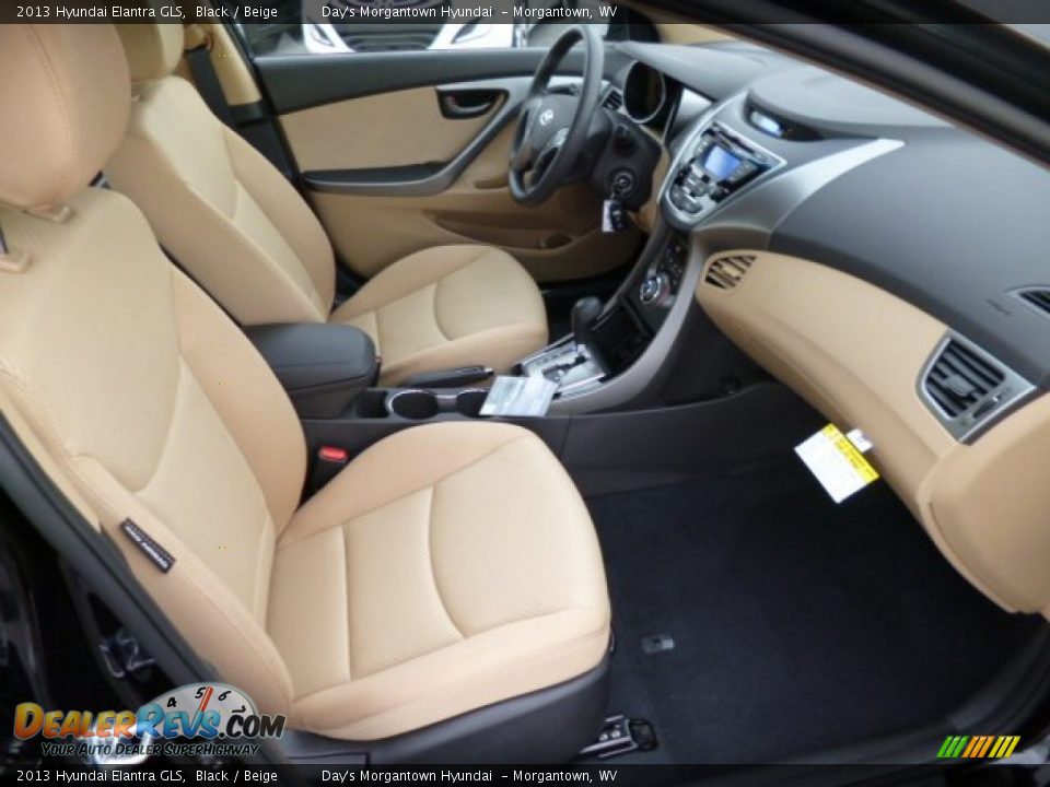 2013 Hyundai Elantra GLS Black / Beige Photo #10