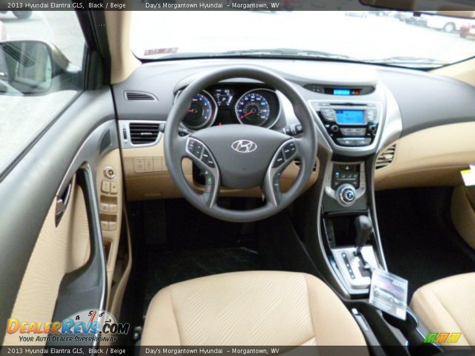 2013 Hyundai Elantra GLS Black / Beige Photo #14