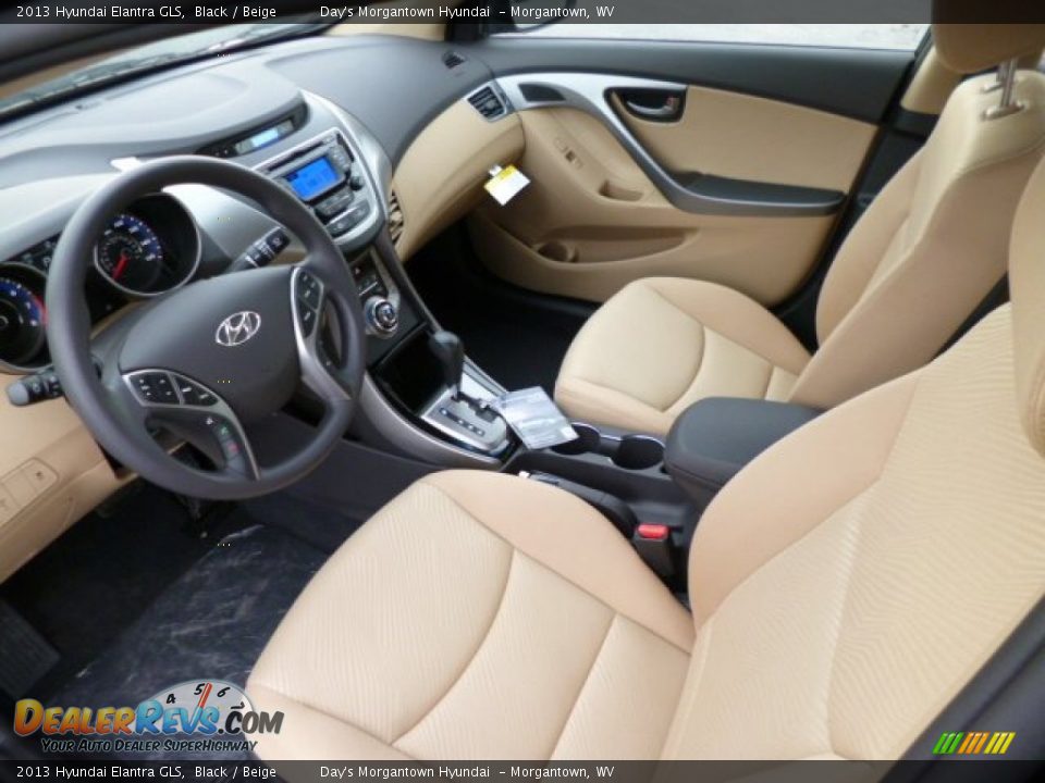 2013 Hyundai Elantra GLS Black / Beige Photo #16