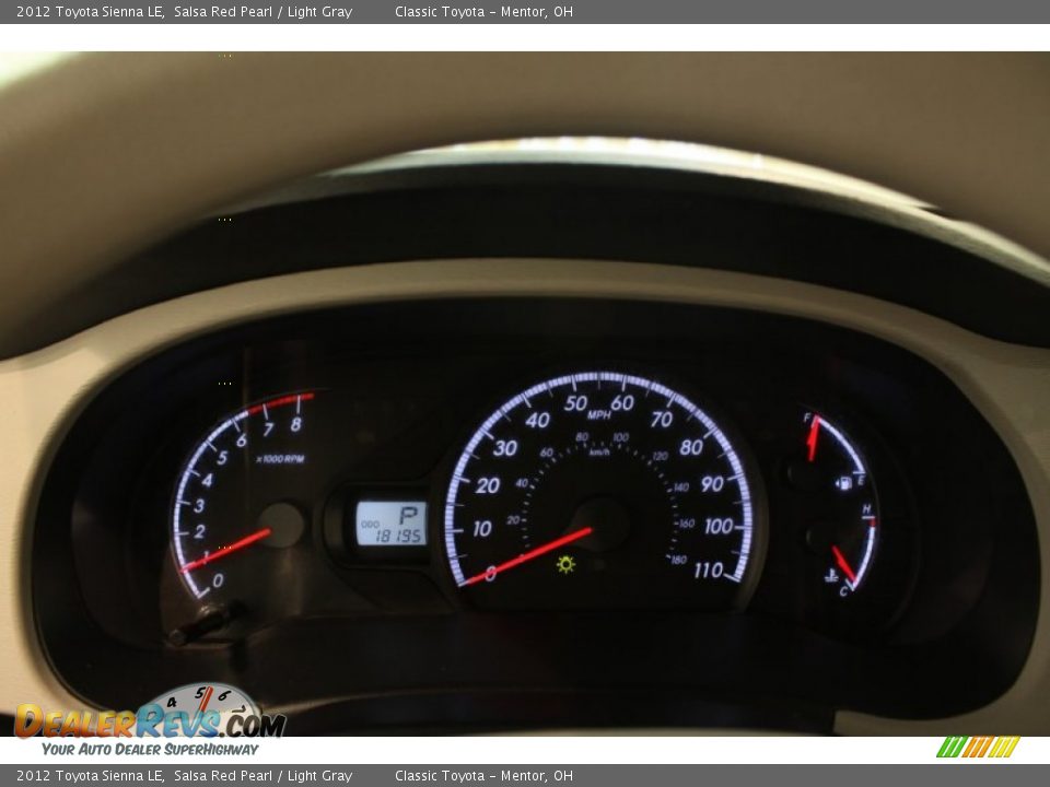 2012 Toyota Sienna LE Salsa Red Pearl / Light Gray Photo #8