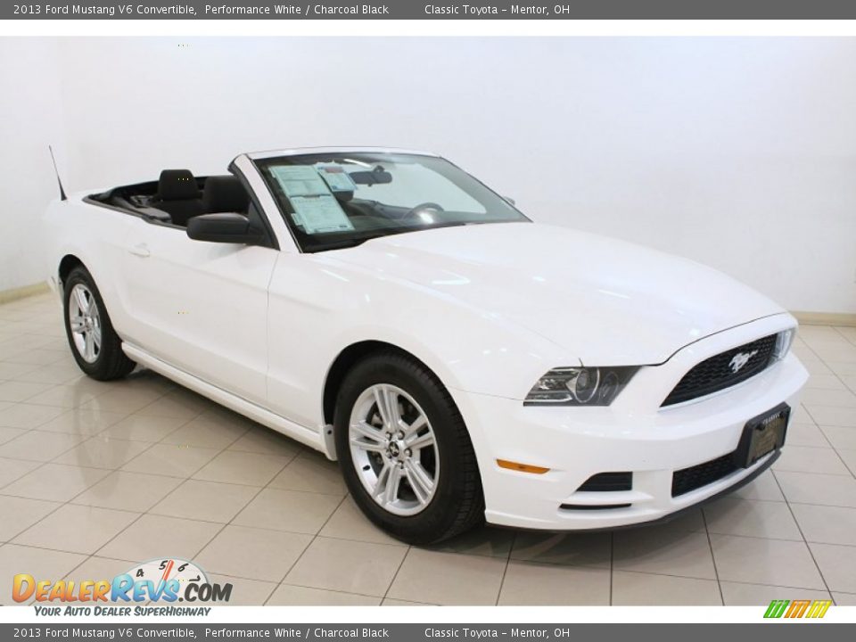 2013 Ford Mustang V6 Convertible Performance White / Charcoal Black Photo #1