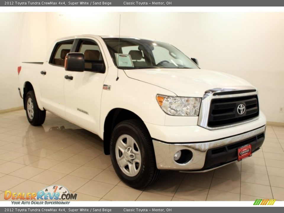 2012 Toyota Tundra CrewMax 4x4 Super White / Sand Beige Photo #1