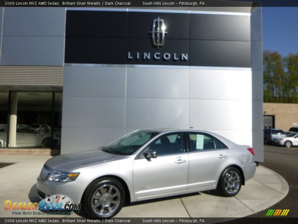 2009 Lincoln MKZ AWD Sedan Brilliant Silver Metallic / Dark Charcoal Photo #1