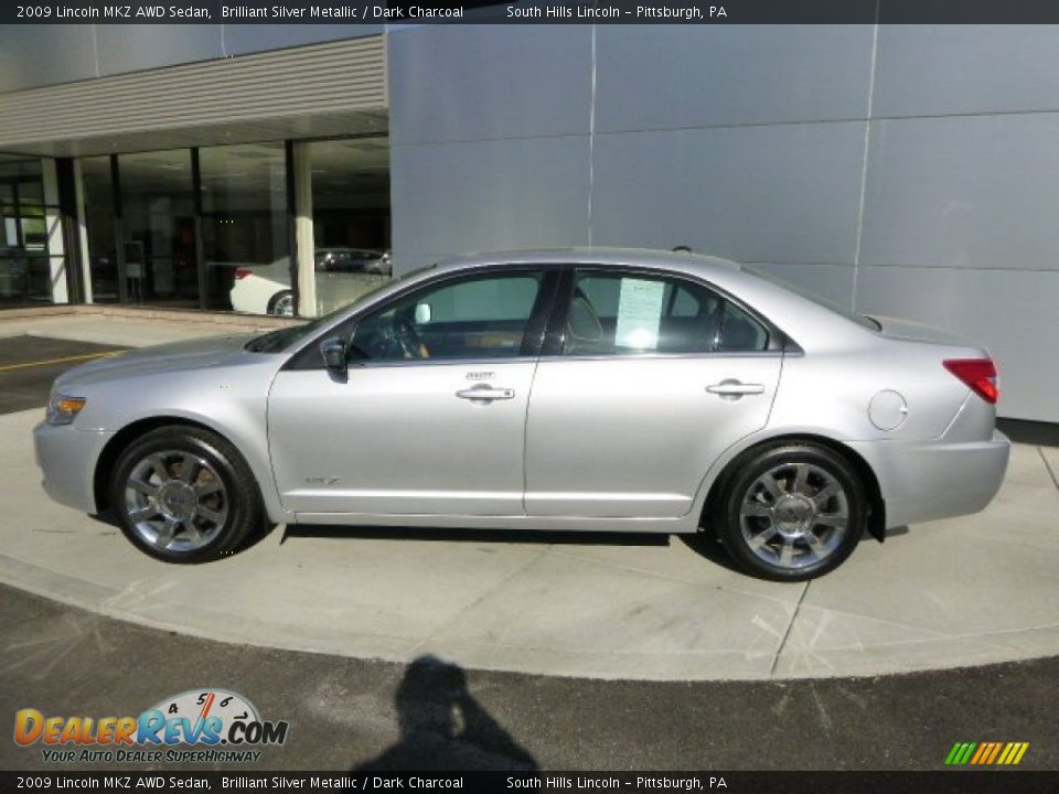 2009 Lincoln MKZ AWD Sedan Brilliant Silver Metallic / Dark Charcoal Photo #2