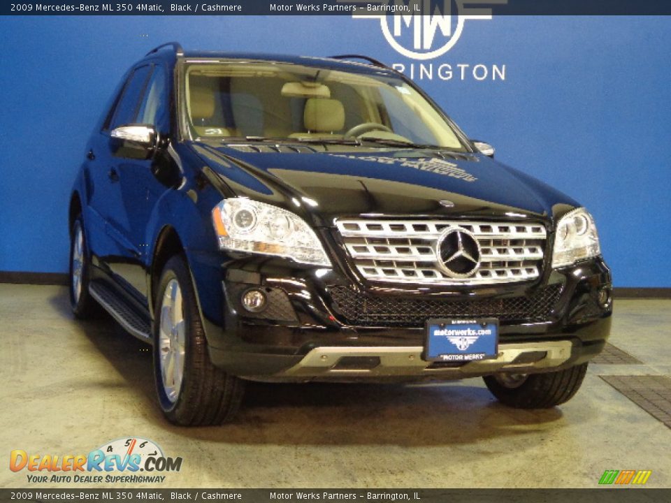2009 Mercedes-Benz ML 350 4Matic Black / Cashmere Photo #1