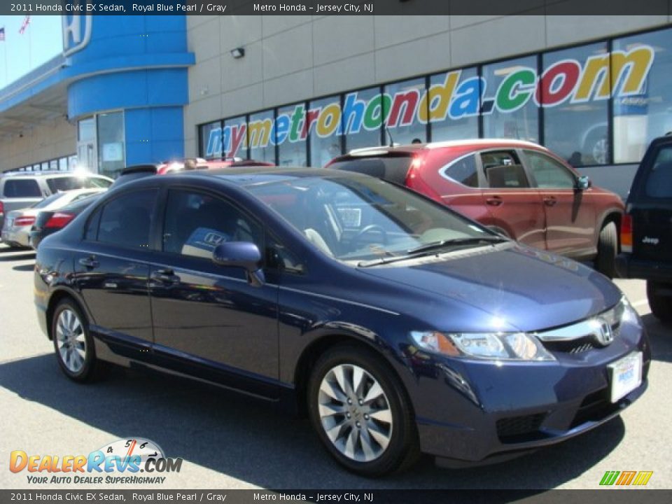 2011 Honda Civic EX Sedan Royal Blue Pearl / Gray Photo #1