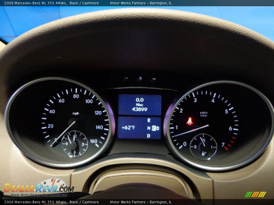 2009 Mercedes-Benz ML 350 4Matic Black / Cashmere Photo #17