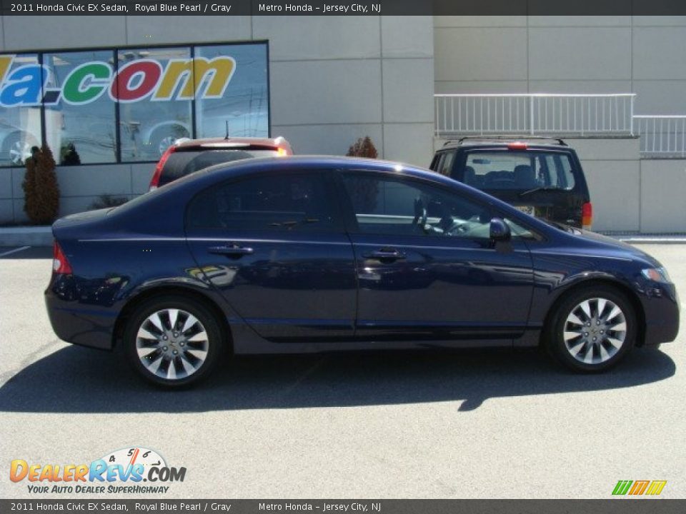 2011 Honda Civic EX Sedan Royal Blue Pearl / Gray Photo #3