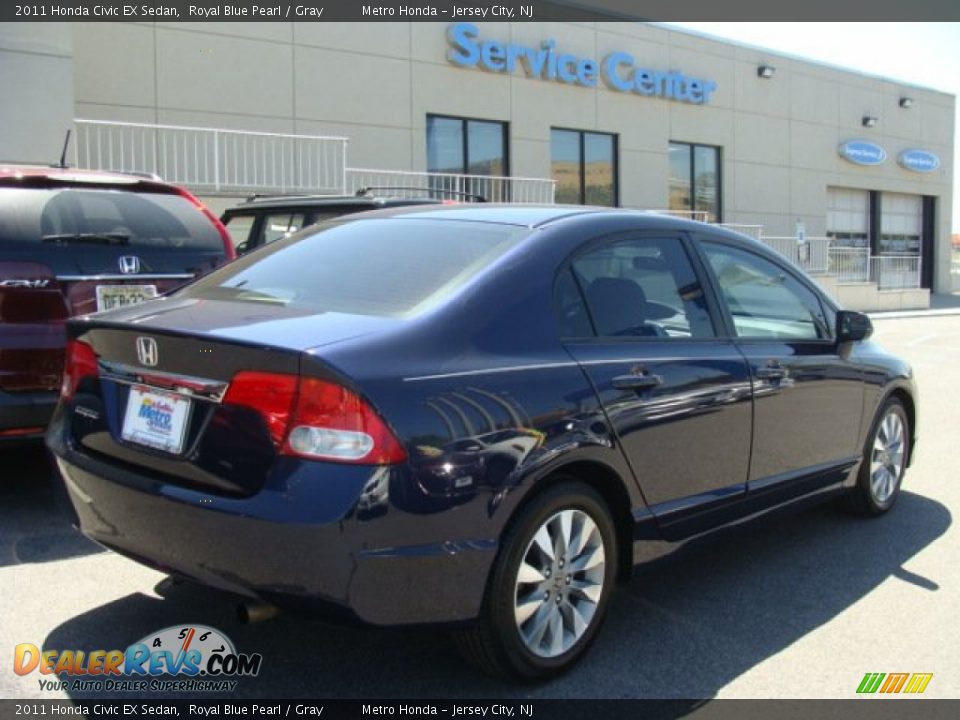 2011 Honda Civic EX Sedan Royal Blue Pearl / Gray Photo #4