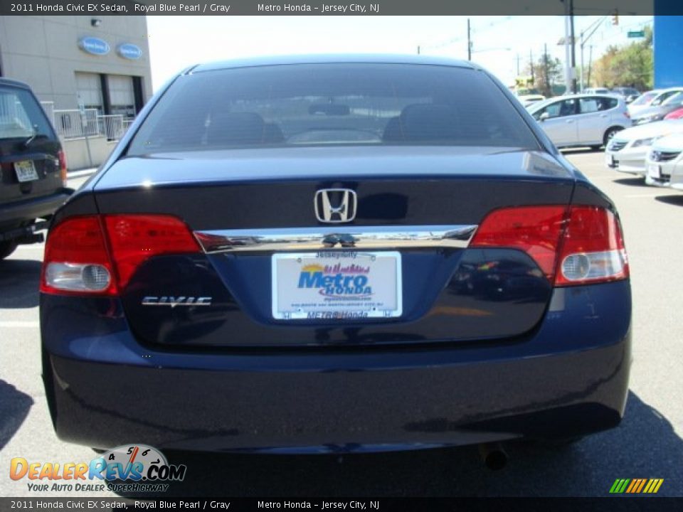 2011 Honda Civic EX Sedan Royal Blue Pearl / Gray Photo #5