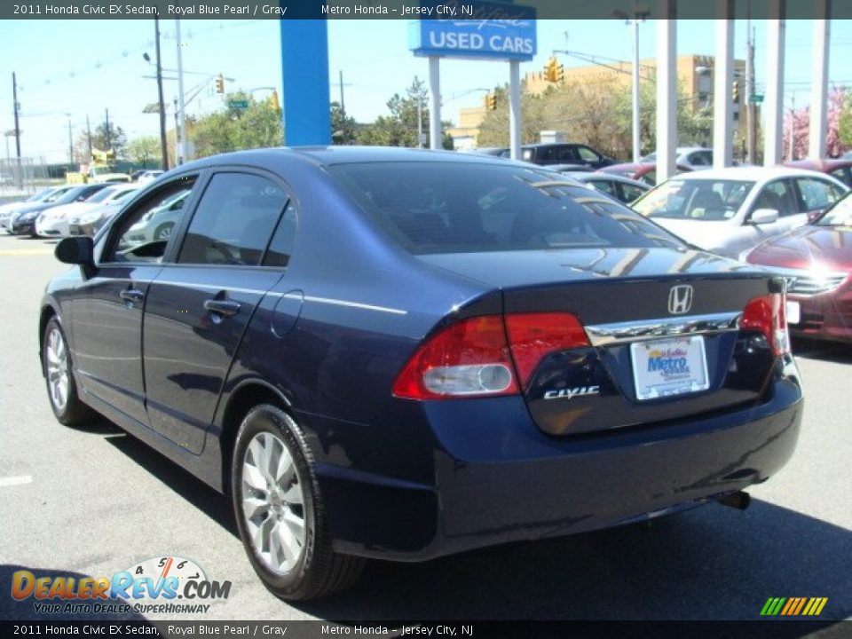 2011 Honda Civic EX Sedan Royal Blue Pearl / Gray Photo #6