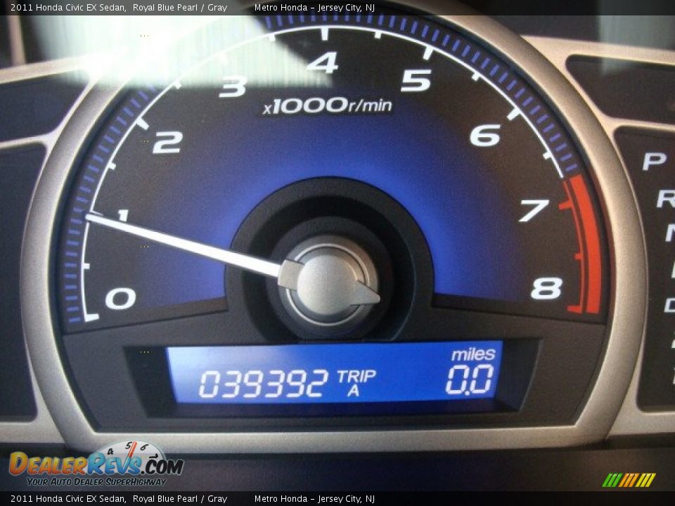 2011 Honda Civic EX Sedan Royal Blue Pearl / Gray Photo #11