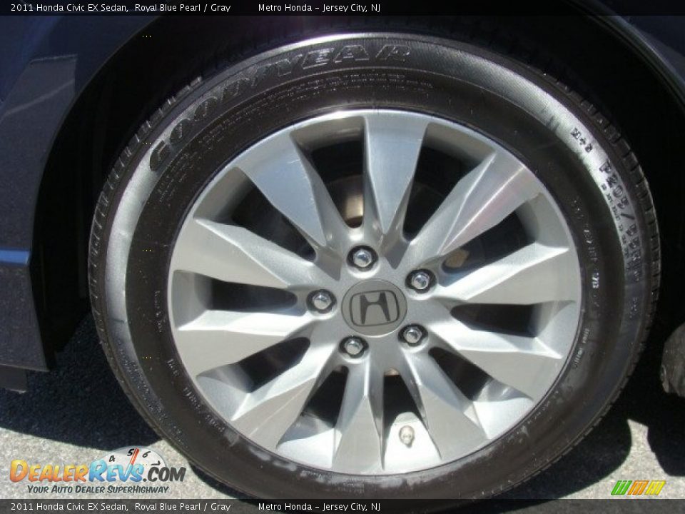 2011 Honda Civic EX Sedan Royal Blue Pearl / Gray Photo #15