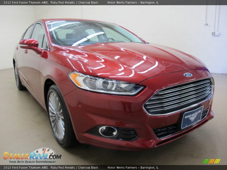 2013 Ford Fusion Titanium AWD Ruby Red Metallic / Charcoal Black Photo #1